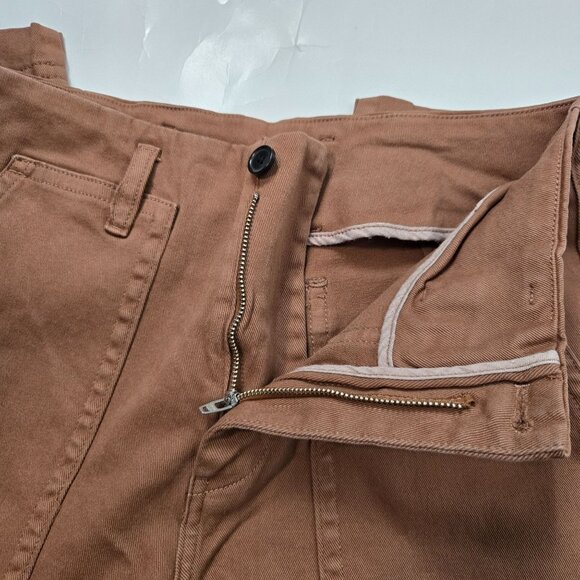 Everlane Size 8 Organic Cotton Utility Mid-Rise Straight Leg Pants Carob Brown - Picture 7 of 12